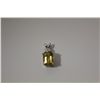 Image 1 : ONE 14KT WHITE GOLD NATURAL YELLOW SAPPHIRE AND DIAMOND SET PENDANT. SET WITH 1 OVAL MIXED CUT