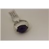 Image 1 : ONE 14KT WHITE GOLD NATURAL AMETHYST AND DIAMOND SET LADIES DRESS RING. SET WITH 6 ROUND BRILLIANT
