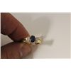 Image 3 : ONE LADIES 14KT YELLOW GOLD NATURAL BLUE SAPPHIRE AND DIAMOND SET DRESS RING. SET WITH 6 ROUND