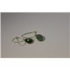 Image 2 : ONE PAIR OF 10KT YELLOW GOLD NATURAL EMERALD EARRINGS. THE PAIR IS BEZEL SET WITH 2 OVAL MIXED CUT