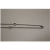 Image 2 : ONE 10KT WHITE GOLD DIAMOND SET STATION STYLE CHOKER LENGTH NECKLACE. BEZEL SET WITH 7 ROUND