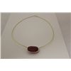 Image 1 : ONE 14KT YELLOW GOLD PROMOTIONAL QUALITY RUBY PENDANT. SET WITH 1 CUSHION CUT PROMORTIONAL CUT