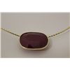 Image 2 : ONE 14KT YELLOW GOLD PROMOTIONAL QUALITY RUBY PENDANT. SET WITH 1 CUSHION CUT PROMORTIONAL CUT