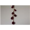 Image 2 : ONE 10KT YELLOW GOLD CASCADING RUBY BRIOLETTE NECKLACE. CHOKER LENGTH, 40CM. HOUSING 15 PEAR SHAPED