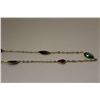 Image 2 : ONE 10KT YELLOW GOLD AND 14KT YELLOW GOLD NATURAL EMERALD, RUBY AND BLUE SAPPHIRE STATION STYLE