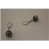 Image 2 : ONE PAIR OF 14KT WHITE GOLD BLACK TAHITIAN CULTURED PEARL AND DIAMOND SET DANGLING EARRINGS. THE