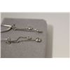 Image 2 : ONE PAIR OF 14KT WHITE GOLD DIAMOND SET DANGLING EARRINGS. THE EARRINGS ARE SET WITH 2 ROUND