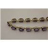 Image 2 : ONE 10KT YELLOW GOLD NATURAL AMETHYST BRACELET. SET WITH 16  PEAR SHAPED NATURAL AMETHYSTS 22.60