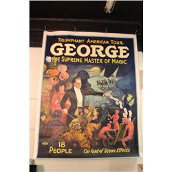 GEORGE THE MAGICIAN, EIGHT SHEET, LINEN-BACKED, CA. 1920's, MUCH SMALLER ONE SHEETS HAVE SOLD FOR