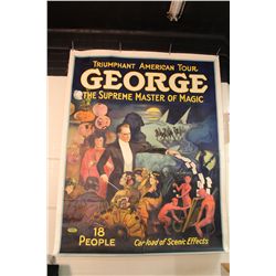 GEORGE THE MAGICIAN, EIGHT SHEET, LINEN-BACKED, CA. 1920's, MUCH SMALLER ONE SHEETS HAVE SOLD FOR