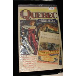 LOT OF 2 ONE SHEETS INCL. QUEBEC & MAN IN THE DARK (EARLY 3D)