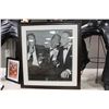 Image 1 : BLACK AND WHITE FRAMED PHOTO DEAN MARTIN, SAMMY DAIVIS JR & FRANK SINATRA PLUS GREATEST HAND EVER