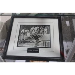 LITTLE RICHARD SIGNED FRAMED BLACK AND WHITE PHOTOGRAPH