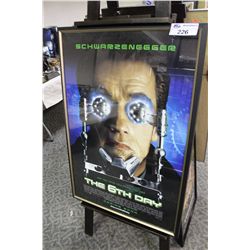 THE 6TH DAY,  FRAMED ONE SHEET SIGNED BY ARNOLD SCHWARZENEGGER AND SCREEN WORN HELMET USED IN