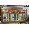 Image 2 : BALDY SEMI-ELECTRICAL TRIPLE BELL SLOT MACHINE IN WORKING ORDER. ACCEPTS 5, 10 AND 25 CENT PIECES