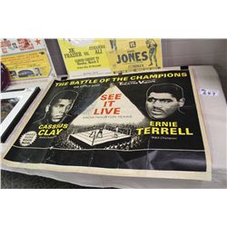 ALI VS. TERRELL UK QUAD SIZED FIGHT POSTER, TAPE, MISSING PIECES