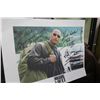 Image 2 : THE ROCK, SCREEN WORN LEATHER JACKET USED IN THE FILMING OF 'WALKING TALL' AND THE ROCK BOBBLE HEAD