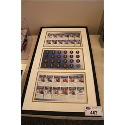 CANUCKS 2006-07 LIMITED EDITION FRAMED MCDONALD'S PUCK & PLAYER CARD SET. COMPLETE AND MINT PLUS