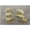Image 1 : LOT OF 6 HAND CARVED IVORY ELEPHANTS (TALLEST IS 3")