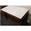 Image 2 : MARBLE TOP WOODEN SIDEBOARD ON CASTERS 29" HIGH 42" WIDE 19 1/2" DEEP