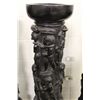 Image 2 : SET OF 3 EBONY WOOD CARVED CYLINDER STANDS 24" HIGH