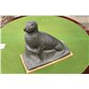 Image 1 : PHYLLIS MARY BONE ARSA, RSA (B.1894-1972) SEATED SEA LION BRONZE "FAVOURITE ROCK" WITH INFO BY