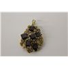 Image 1 : ONE 14KT YELLOW GOLD NATURAL RHODOLITE GARNET AND WHITE SAPPHIRE PENDANT. SET WITH 6 STEP CUT