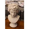 Image 1 : A VICTORIAN MARBLE BUST OF A WOMAN WEARING A GARLAND OF MORNING GLORY LEAVES IN HER HAIR, A SYMBOL