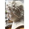 Image 2 : A VICTORIAN MARBLE BUST OF A WOMAN WEARING A GARLAND OF MORNING GLORY LEAVES IN HER HAIR, A SYMBOL