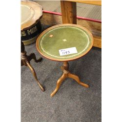 ANTIQUE PLANT STAND WITH LEATHER INLAY 20" TALL