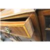 Image 2 : ANTIQUE FRENCH WALNUT BUFFET SIDEBOARD WITH GLASS DOORS AND DISPLAY MIRROR 41" HIGH  72" WIDE 20"