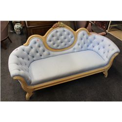 BABY BLUE SETEE 64" WIDE 23" HIGH TO TOP OF ARMS