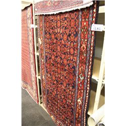 HAND KNOTTED AND DYED PERSIAN CARPET 123" X 42"