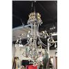 Image 1 : LARGE WROUGHT IRON CHANDELIER WITH DROP CRYSTALS 5' HIGH X 40" WIDE