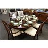 Image 1 : DREXEL HERITAGE CHIPPENDALE STYLE DINNING TABLE WITH 6 CHAIRS 6' WITH LEAF (4'2" WITHOUT)