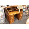 Image 1 : ANTIQUE OAK ROLL TOP DESK, WITH LOCKING KEY 46" HIGH 49" WIDE