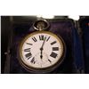 Image 3 : STERLING SILVER ARGENTAN POCKET WATCH HOLDER AND SILVER PLATE TEA SET, 3 PIECE