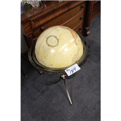 20TH CENTURY GLOBE WITH IRON BASE