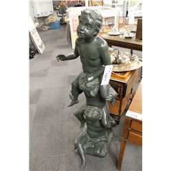 LARGE BRONZE, 3 CHILDREN FOUNTAIN 54" TALL