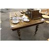 Image 1 : ANTIQUE TABLE 50" X 46" ON CASTERS