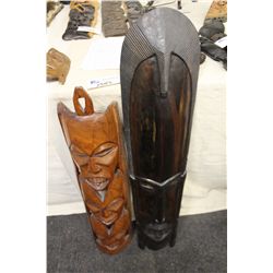 2 LARGE AFRICAN MASK WALL HANGINGS