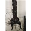 Image 2 : 7 PIECE EBONY CARVED LAMP, WITH ELEPHANT FOOT BASE