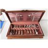 Image 1 : SOUTH SEAS COMMUNITY SILVER PLATE FLATWARE, IN ORIGINAL DISPLAY CASE, ORIGINALLY PURCHASED IN 1954