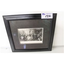 ORIGINAL 1883 PHOTOGRAVORE "THE CAPTAINS SHARE" FRAMED