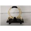 Image 1 : IVORY, RELIEF CARVED ON WOODEN BASE 8" HIGH