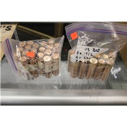 LARGE COLLECTION OF ROLLS OF UNCIRCULATED 1960'S ERA CANADIAN PENNIES. EACH PENNY HAS OVER 2 CENTS