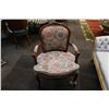 Image 1 : ANTIQUE, FLORAL PRINT FABRIC CHAIR