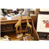 Image 1 : PAIR OF HAND CARVED WOODEN GIRAFFE STATUES, AFRICAN WALL HANGINGS AND JEWLLERY BOX