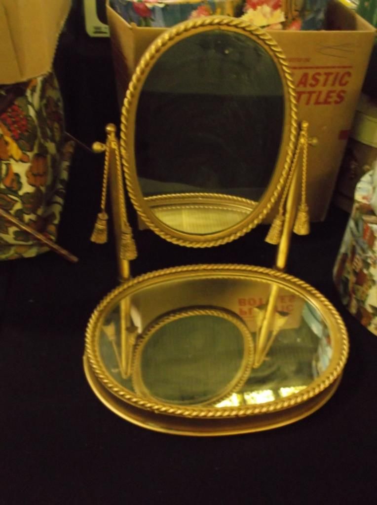 Gold Rope Vanity Mirror With Tray