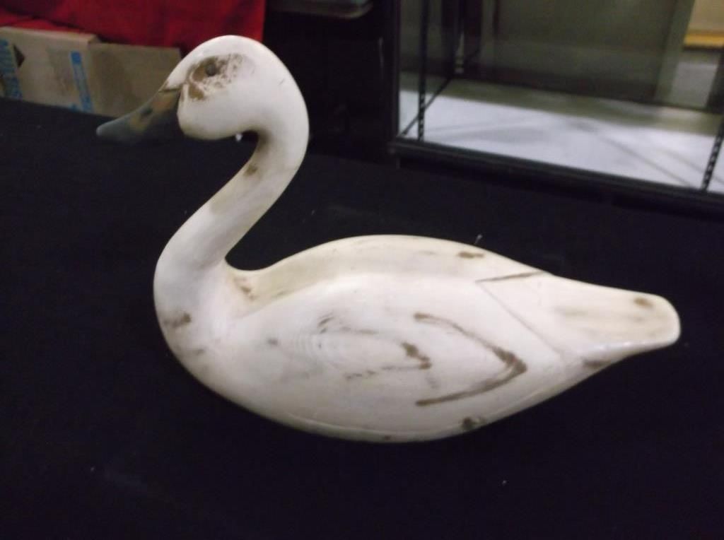 Large White Wooden Goose